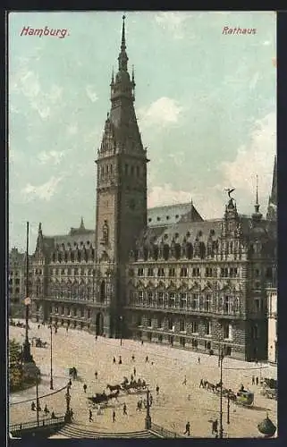 AK Hamburg, Blick auf das Rathaus