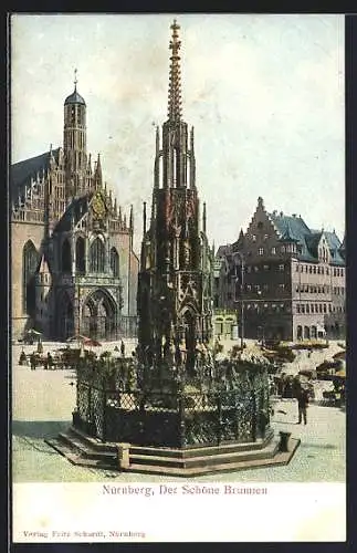 AK Nürnberg, Platzpartie mit dem schönen Brunnen