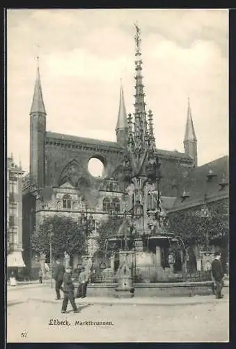 AK Lübeck, Partie am Marktbrunnen