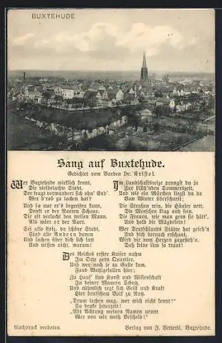 AK Buxtehude, Ortsansicht und Liedtext