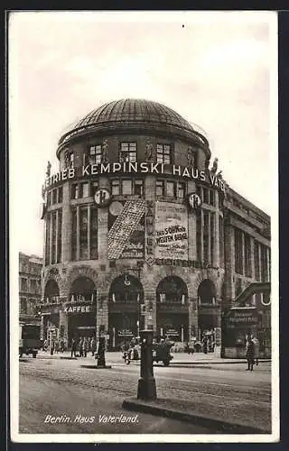 AK Berlin-Tiergarten, Betrieb Kempinski Haus Vaterland