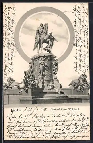 AK Berlin, Denkmal Kaiser Wilhelm I