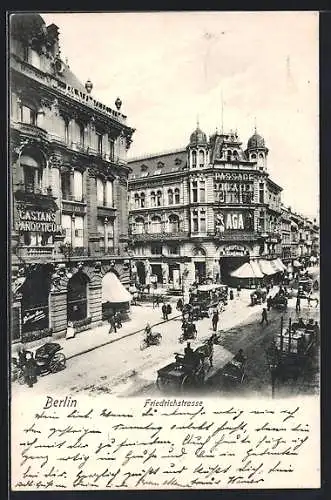 AK Berlin, Friedrichstrasse mit Passage, Verkehr