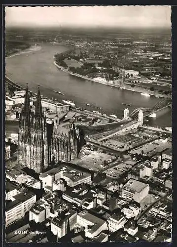 AK Köln am Rhein, Teilansicht aus der Vogelschau