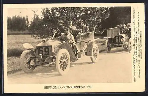 AK Auto Metallurgique (1907), Hannover, Continental-Caoutchouc- und Gutta-Percha-Compagnie, Herkomer-Konkurrenz 1907