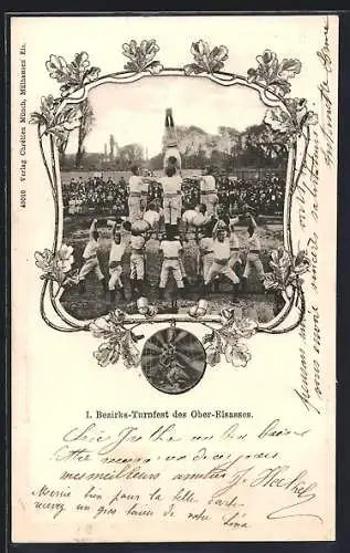 AK Mülhausen, 1. Bezirks-Turnfest des Ober-Elsasses, Hebe- und Balance-Figur