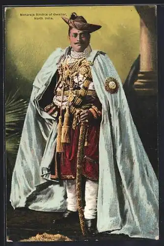 AK Maharaja Sindhia of Gwiliar, North India, Portraitfoto des nordindischen Maharadschas Sindhia von Gwaliar