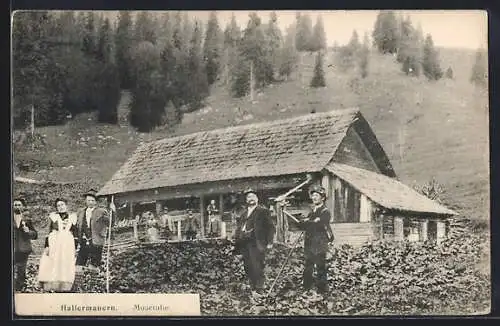 AK Hall bei Admont, Hallermauern, Leute auf der Mosersalm