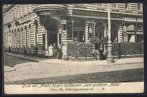 AK Wien, Restaurant zum goldenen Adler, Währingerstrasse 21