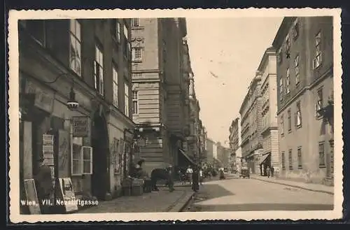 AK Wien, Neustiftgasse mit Tabakladen