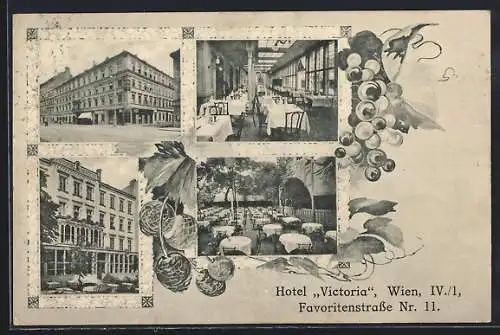 AK Wien, Hotel Victoria, Faboritenstrasse 11, Innenansicht, Hof