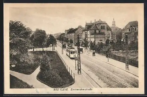 AK Cleve, Strassenbahn in der Emmericher Strasse