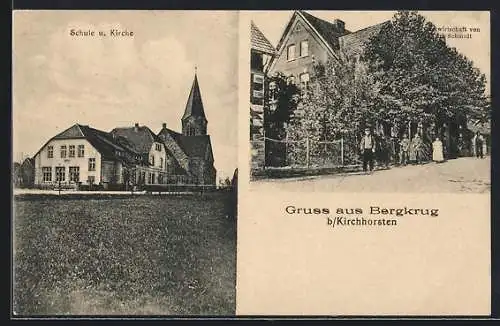 AK Bergkrug, Schule & Kirche, Gastwirtschaft von Carl Schmidt