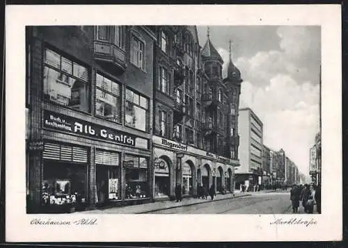 AK Oberhausen / Rheinland, Marktstrasse mit Geschäften