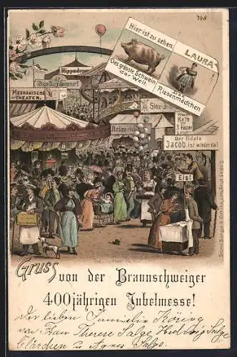 Lithographie Hamburg-St. Pauli, Volksfest Lämmermarkt