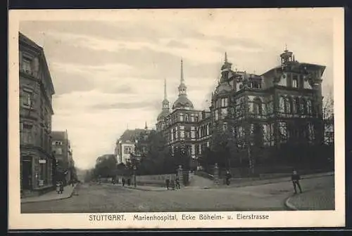 AK Stuttgart, Marienhospital, Ecke Böheim- und Eierstrasse