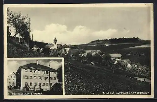 AK Waldkirch /Waldshut, Gasthaus zum Storchen und Teilansicht