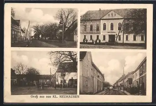 AK Kleinneuhausen, Strassenpartie, Gasthaus und Rathaus