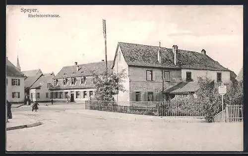 AK Speyer, Partie an der Rheintorstrasse