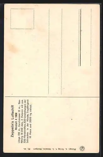 AK Echterdingen, Zeppelin`s Luftschiff Modell 4 1908 bei der letzten Landung