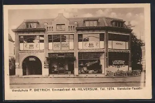 AK Hilversum, Venduhuis P. Dietrich, Emmastraat 48