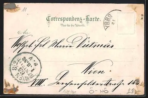 Lithographie Neumarkt an der Ybbs, Gruss aus Kemmelbach, Schloss, Strassenpartie, Haus Brüder Marjer
