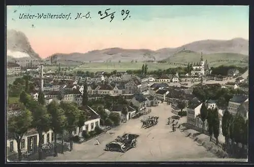 AK Ebreichsdorf, Unter-Waltersdorf, Strassenpartie mit Gasthaus