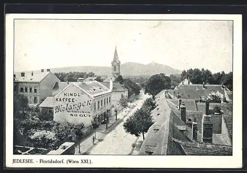 AK Wien, Blick auf die Stadtteile Jedlesee und Floridsdorf