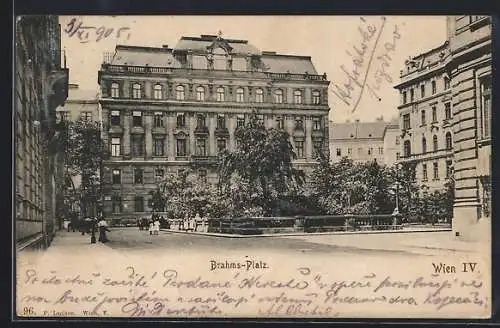 AK Wien, Brahms-Platz mit Kindern