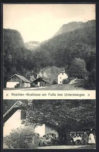 AK Grödig, Rositten-Gasthaus am Fusse des Unterberges