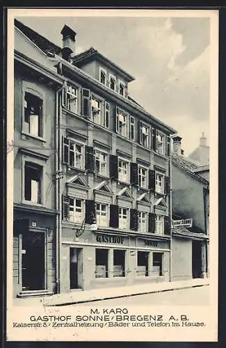 AK Bregenz, Gasthof Sonne v. M. Karg, Kaiserstr. 8