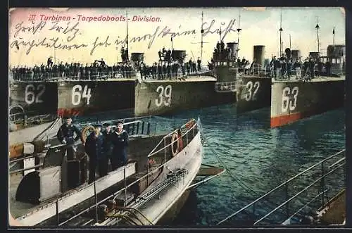 AK Kriegsschiffe V162, 164, 139, 132, 163, III. Turbinen-Torpedoboots-Division