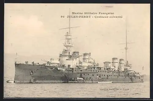 AK Kriegsschiff Croiseur-cuirassé Jules-Ferry, Marine Miliaire Francaise