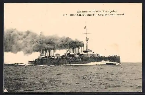 AK Kriegsschiff Edgar-Quinet, Croiseur-Cuirassé, Marine Militaire Francaise