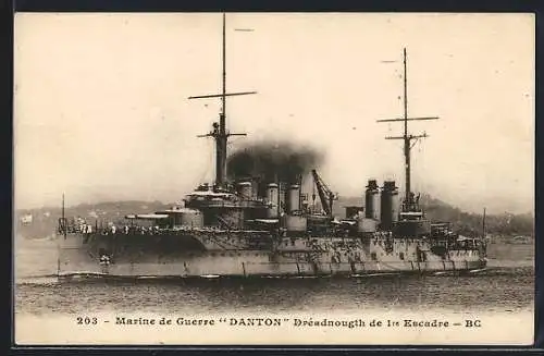 AK Kriegsschiff Dreádnought Danton de I. Escadre, Marine de Guerre