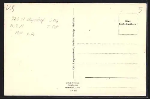 AK Kriegsschiff, S.M. Hochsee-Torpedo-Boot S. 146 auf dem Meer