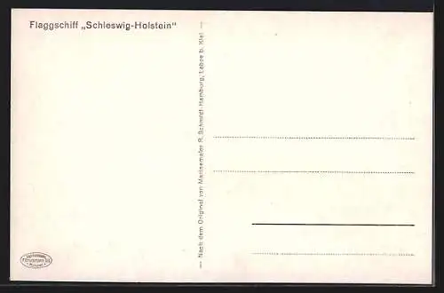 Künstler-AK Robert Schmidt: Kriegsschiff Schleswig-Holstein in voller Fahrt