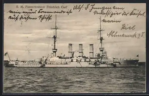 AK Kriegsschiff SM Panzerkreuzer Friedrich Carl, gesunken 1915 in Ostsee