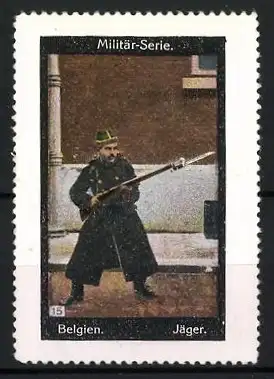 Reklamemarke Belgien, Militär-Serie, Soldat mit Gewehr