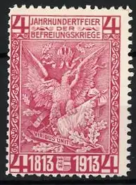 Reklamemarke 1813-1913, Jahrhundertfeier der Befreiungskriege, Adler und Wappen