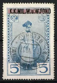 Reklamemarke K.K. Militär W.u.W. Fond, Kaiser Franz-Josef I. von Österreich-Ungarn