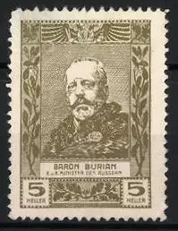 Reklamemarke Baron Burian, K.u.k. Aussenminister