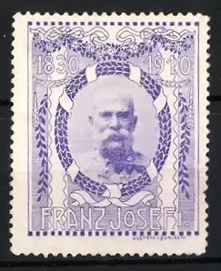 Reklamemarke Porträt Kaiser Franz Joseph I. von Österreich-Ungarn