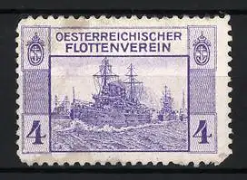 Reklamemarke Österreich, Oesterreichischer Flottenverein, Kriegsschiff