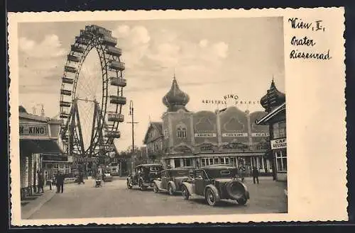 AK Wien, Prater, Riesenrad und Kino Kristall-Palast