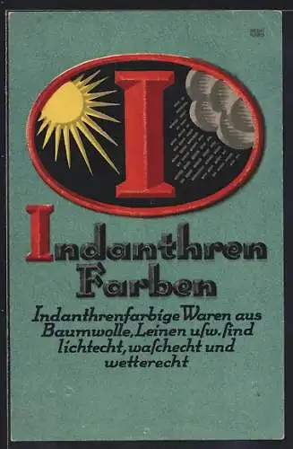 Künstler-AK Indanthren Farben, Reklame