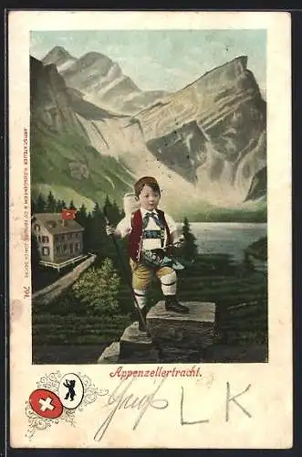 AK Schweizer Knabe in Appenzellertracht