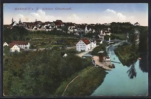 AK Marbach a. N., Teilansicht, Schillers Geburtsstadt