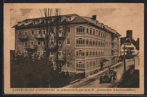 AK Schömberg im Schwarzwald, Partie am Sanatorium Schwarzwaldheim