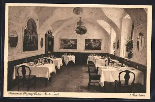 AK München-Au, Restaurant Preysing-Palais, Innenansicht